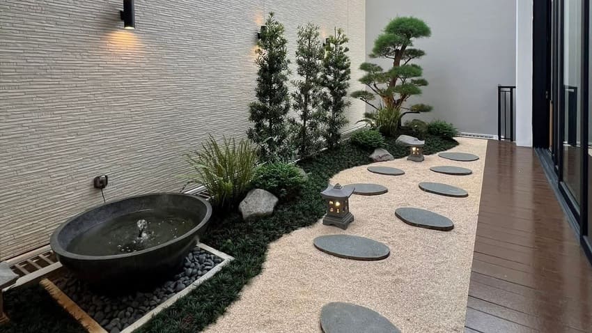 Desain Taman dengan Batu Setapak