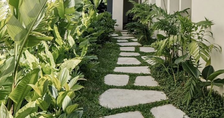 Desain Taman dengan Batu Setapak