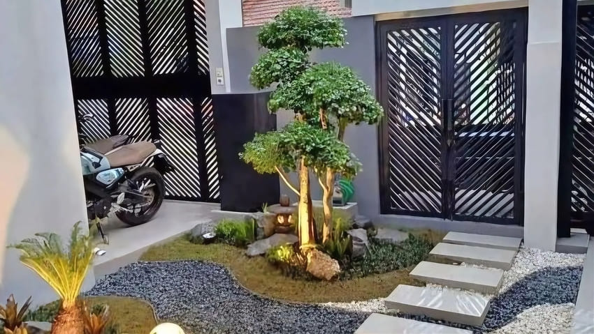 Ide Desain Taman Dengan Batu Koral Hias